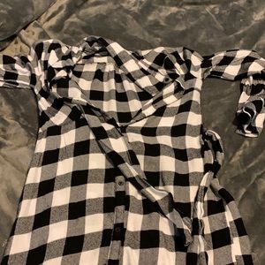 Justice black and white dress